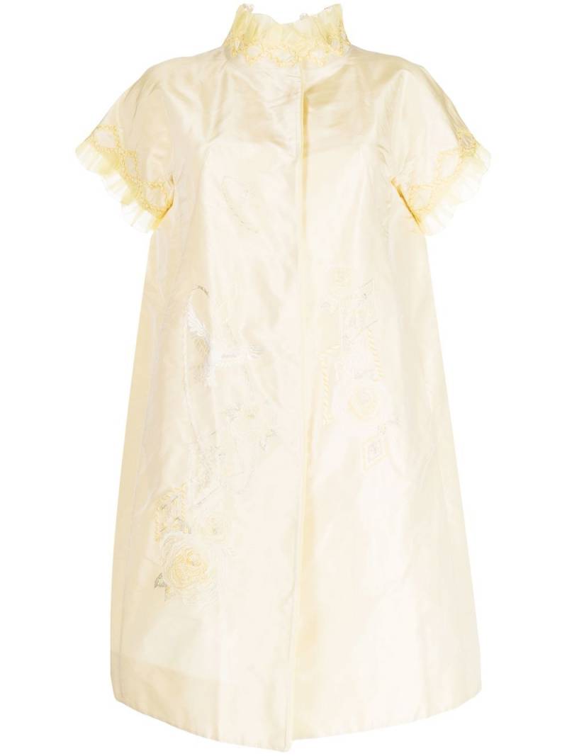 SHIATZY CHEN silk embroidered ruffle-trim coat - Yellow von SHIATZY CHEN