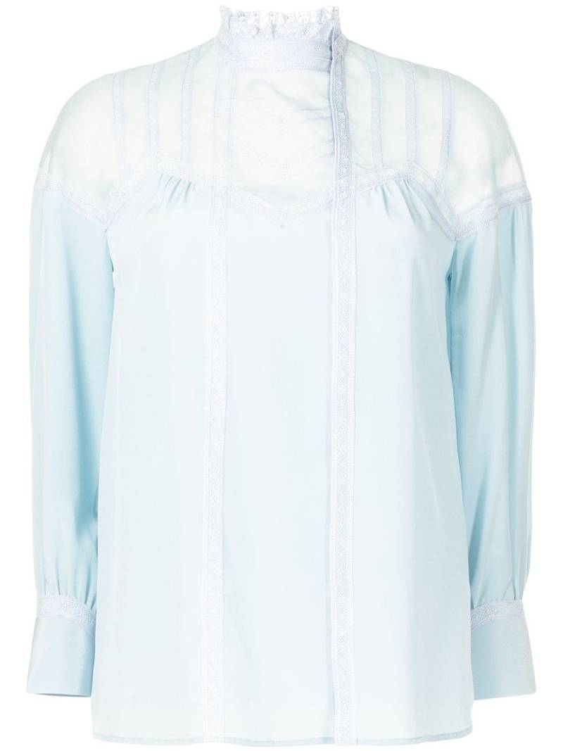 SHIATZY CHEN tulle panelled silk blouse - Blue von SHIATZY CHEN