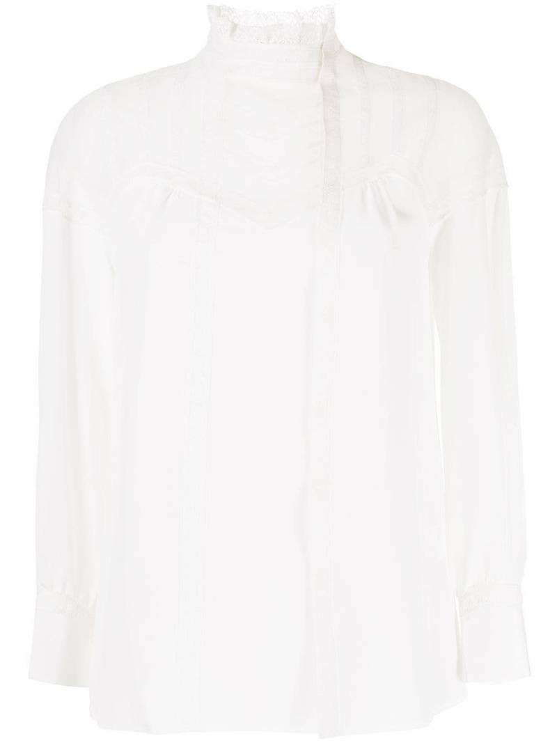SHIATZY CHEN tulle panelled silk blouse - White von SHIATZY CHEN