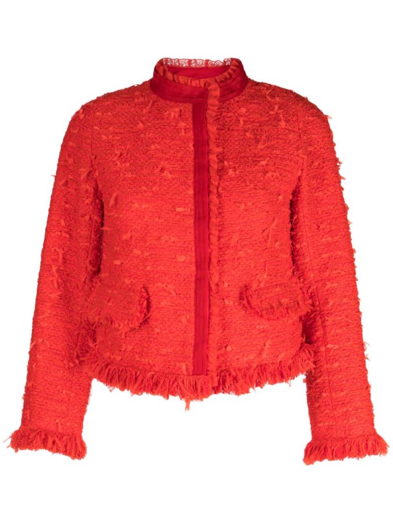 SHIATZY CHEN tweed frayed-trim jacket - Red von SHIATZY CHEN