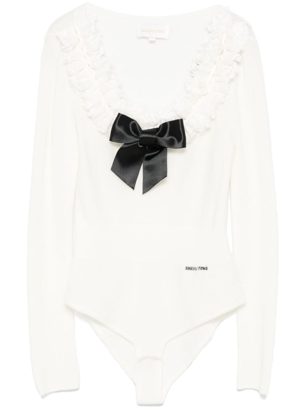 SHUSHU/TONG bow-detailed bodysuit - White von SHUSHU/TONG