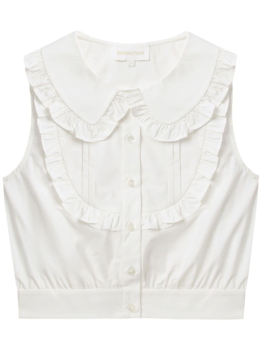 SHUSHU/TONG cotton cropped blouse - White von SHUSHU/TONG