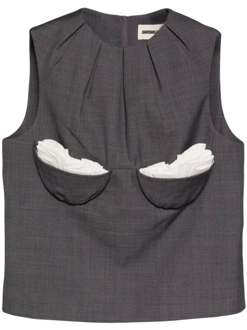 SHUSHU/TONG embellished bustier sleeveless top - Grey von SHUSHU/TONG