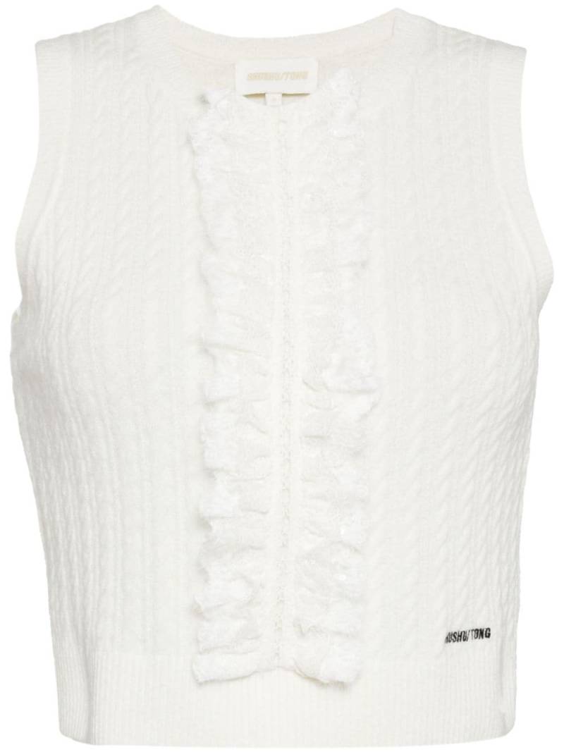 SHUSHU/TONG embellished sleeveless knitwear top - White von SHUSHU/TONG