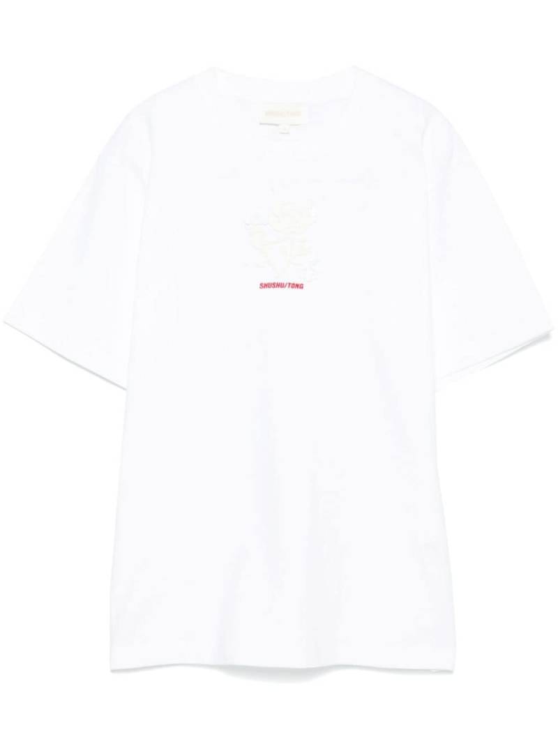 SHUSHU/TONG floral-appliqué T-shirt - White von SHUSHU/TONG