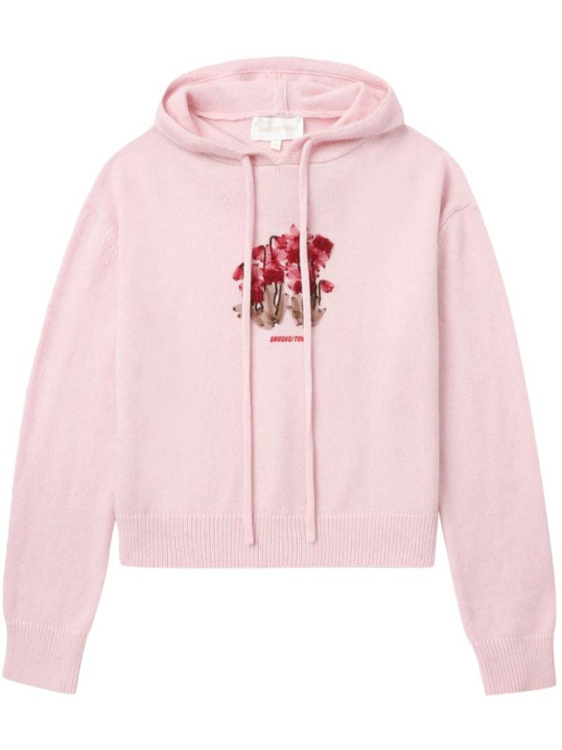 SHUSHU/TONG floral-embroidered hoodie - Pink von SHUSHU/TONG