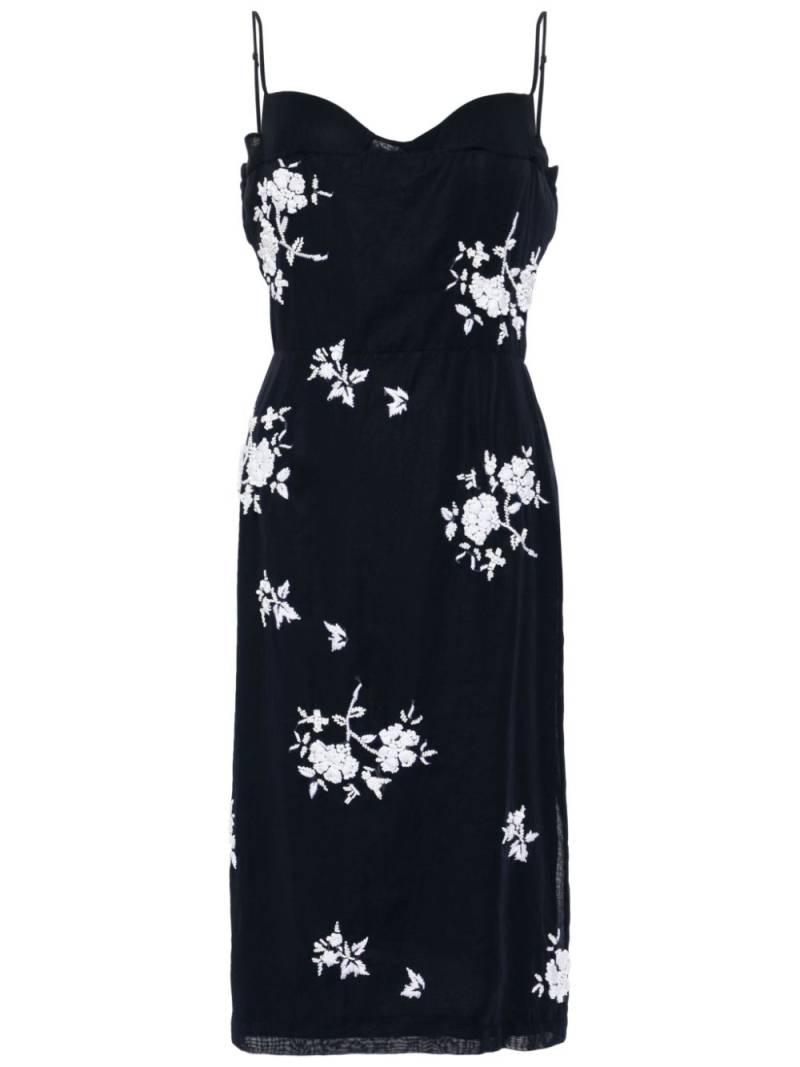 SHUSHU/TONG floral embroidery layered midi dress - Blue von SHUSHU/TONG