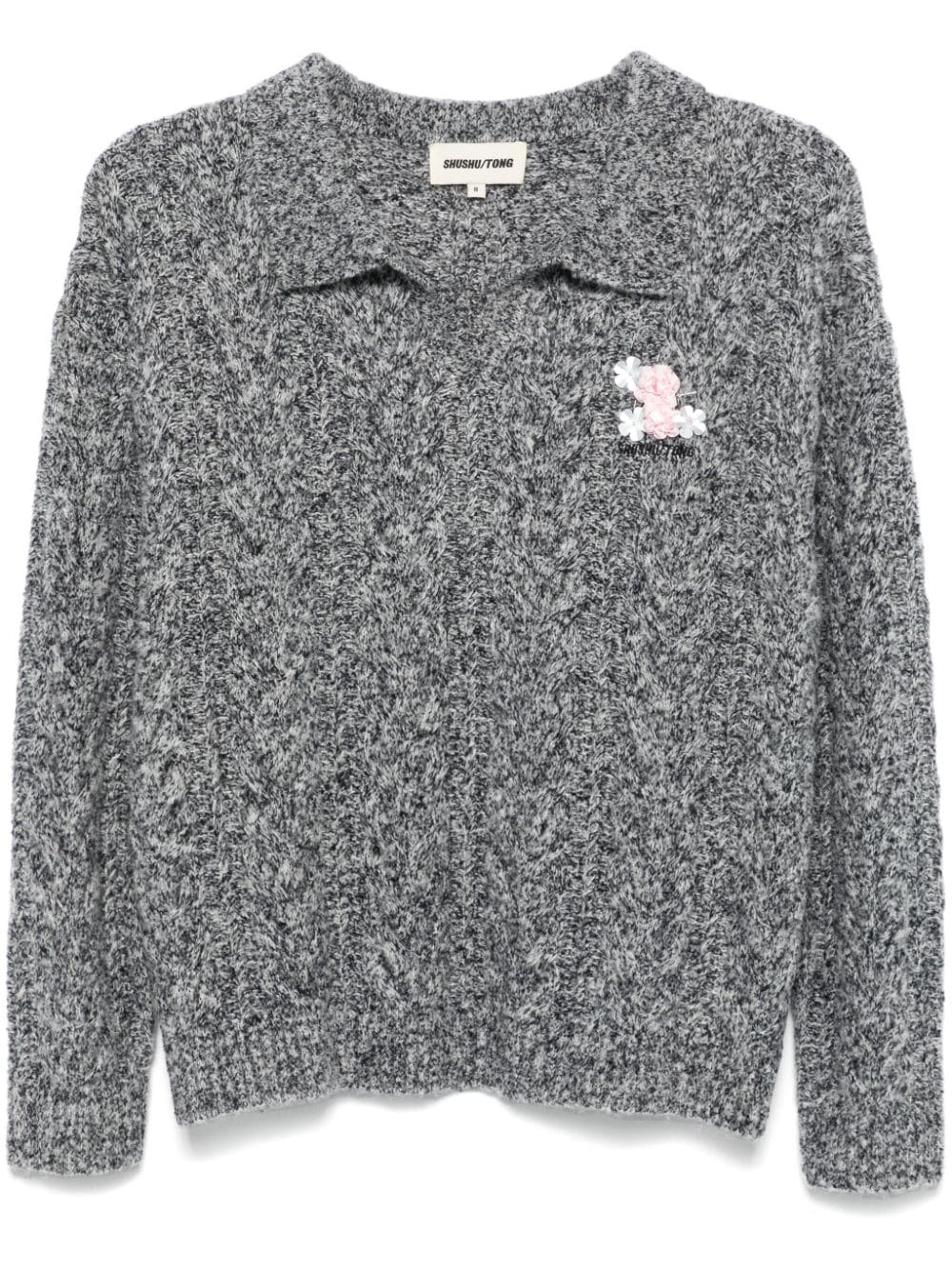 SHUSHU/TONG knitted polo top - Grey von SHUSHU/TONG