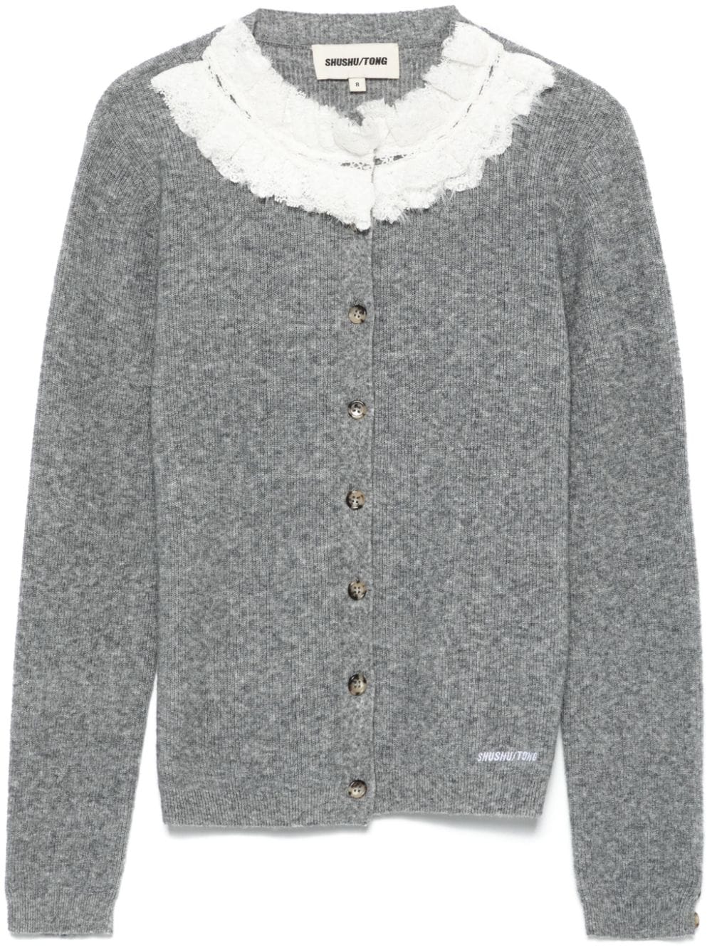 SHUSHU/TONG lace-trim cardigan - Grey von SHUSHU/TONG