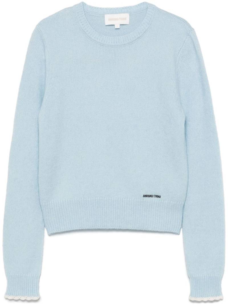 SHUSHU/TONG logo-embroidered sweater - Blue von SHUSHU/TONG