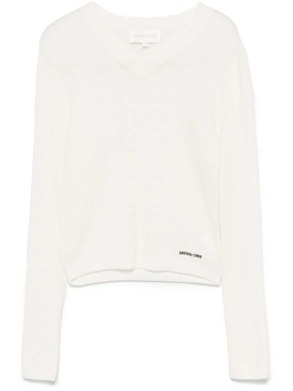 SHUSHU/TONG logo-embroidered sweater - White von SHUSHU/TONG