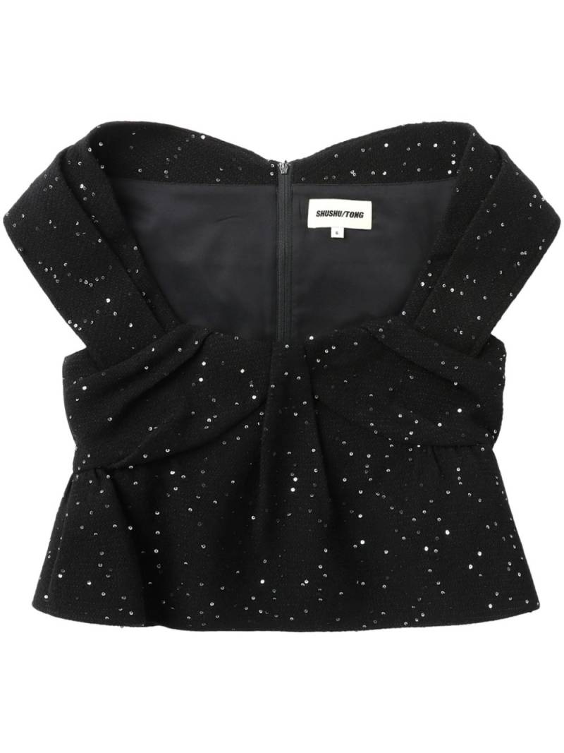 SHUSHU/TONG pleated top - Black von SHUSHU/TONG