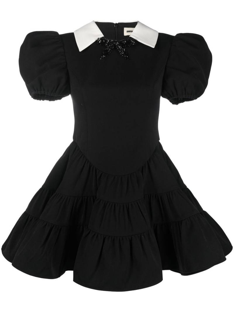 SHUSHU/TONG puff-sleeve tiered minidress - Black von SHUSHU/TONG