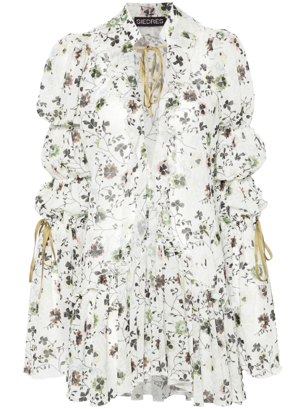 SIEDRES Darmy floral-print minidress - White von SIEDRES