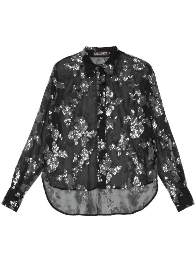 SIEDRES Genni sequinned shirt - Black von SIEDRES