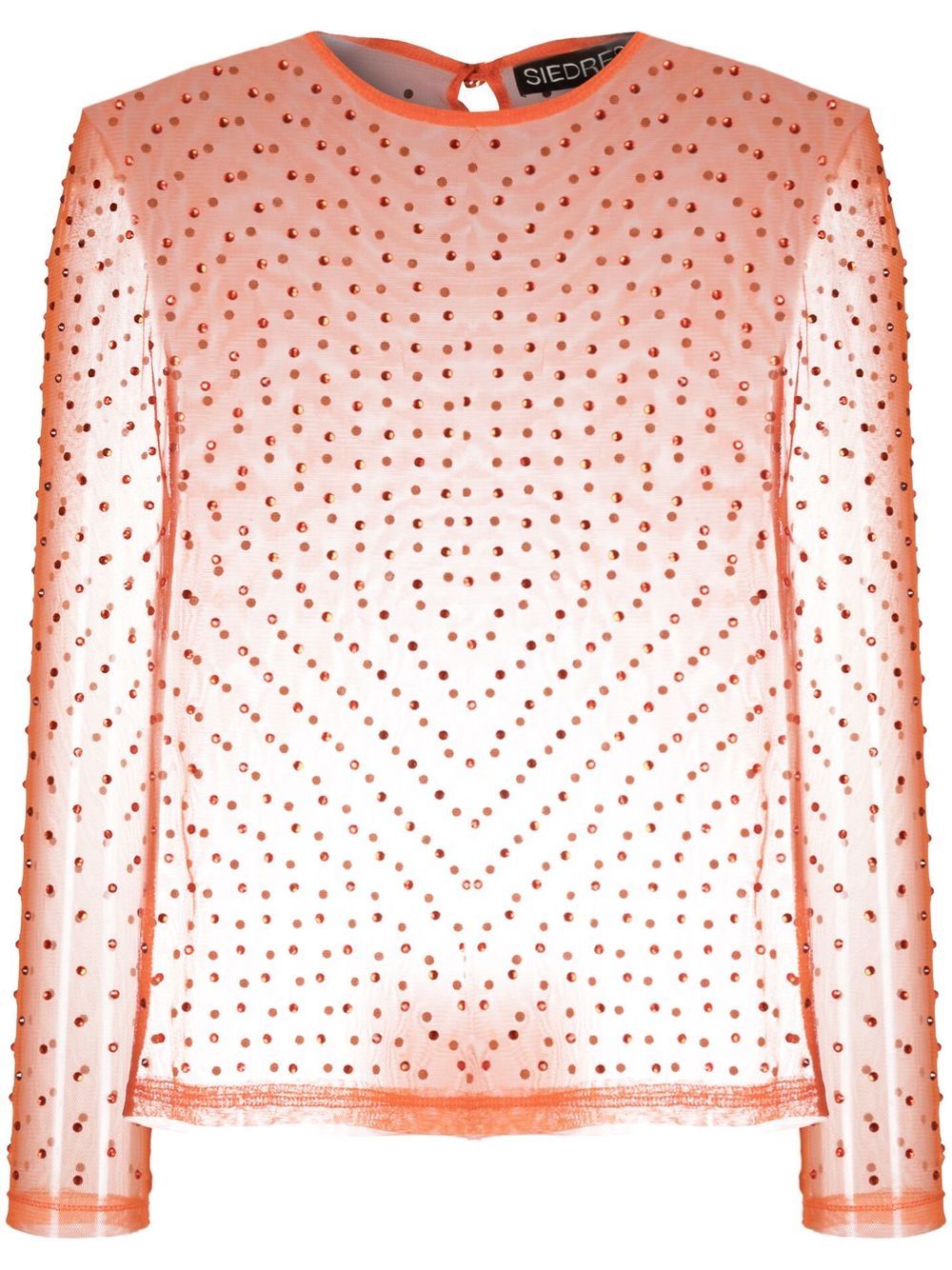 SIEDRES crystal-embellisment sheer blouse - Orange von SIEDRES