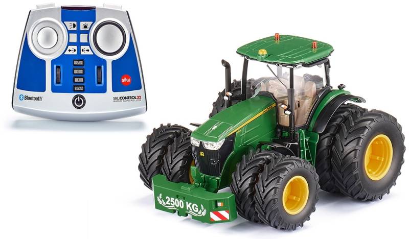 Siku RC-Traktor »SIKU Control, John Deere 7290R mit Doppelreifen (6736)«, inkl. Bluetooth App-Steuerung & Fernsteuermodul; 1:32; mit Licht von SIKU