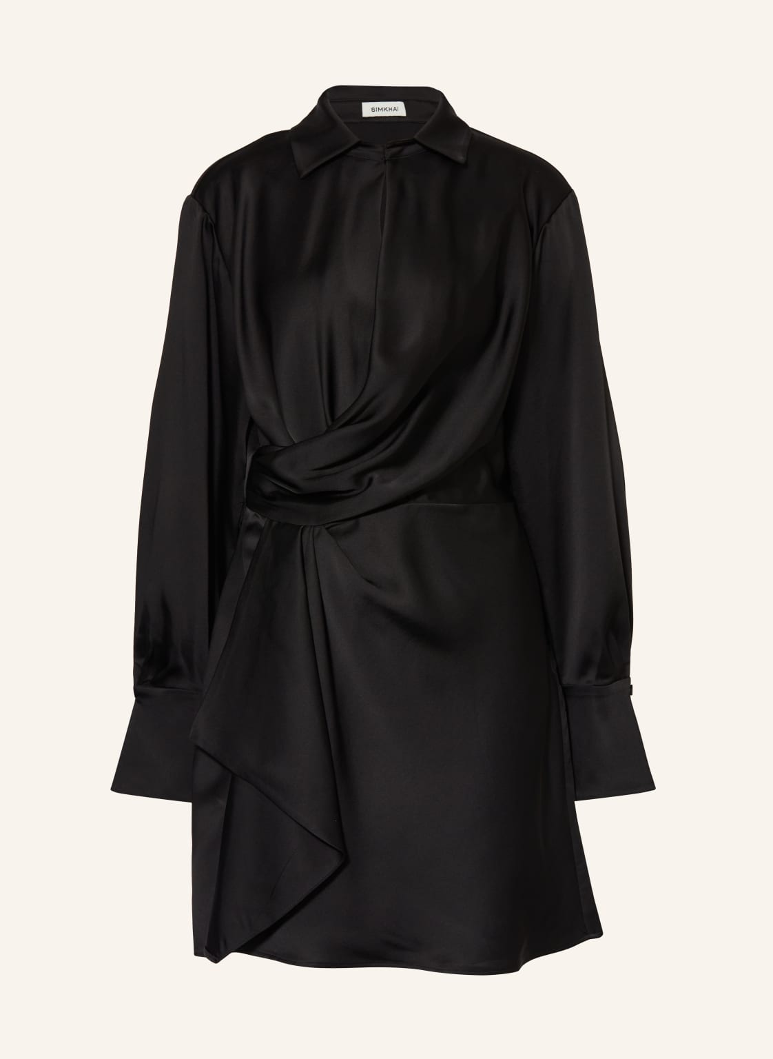 Simkhai Cocktailkleid Talit Aus Satin schwarz von SIMKHAI