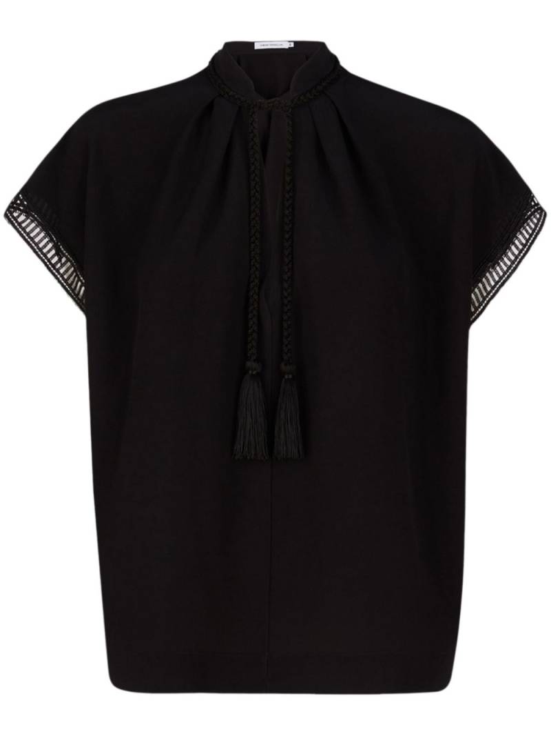 SIMONA CORSELLINI cap sleeves blouse - Black von SIMONA CORSELLINI