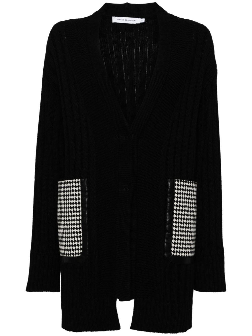 SIMONA CORSELLINI checked-pocket cardigan - Black von SIMONA CORSELLINI