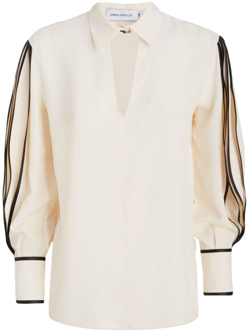 SIMONA CORSELLINI eyelet-detailing shirt - Neutrals von SIMONA CORSELLINI