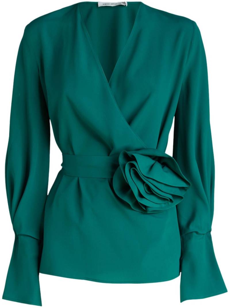 SIMONA CORSELLINI flower-detailing blouse - Green von SIMONA CORSELLINI