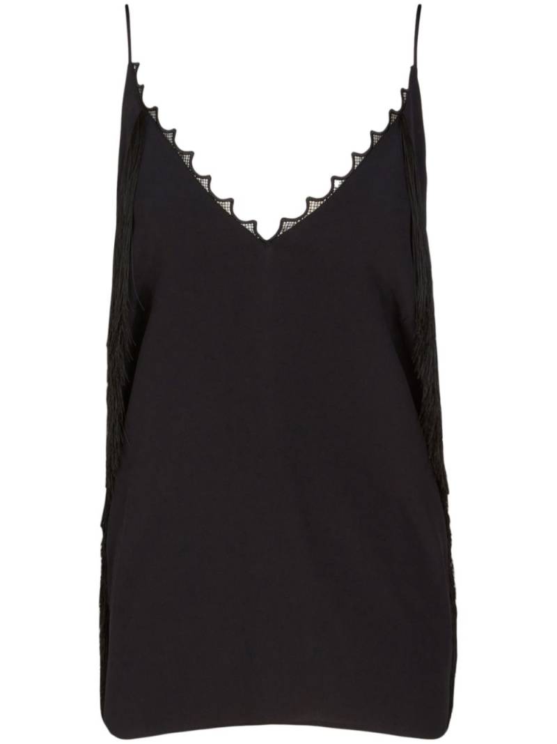 SIMONA CORSELLINI fringe-detailing tank top - Black von SIMONA CORSELLINI