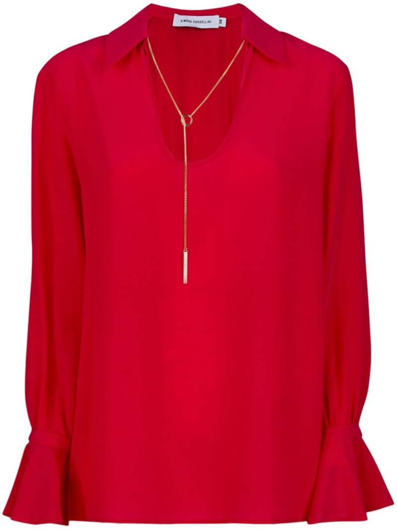 SIMONA CORSELLINI silk shirt - Red von SIMONA CORSELLINI