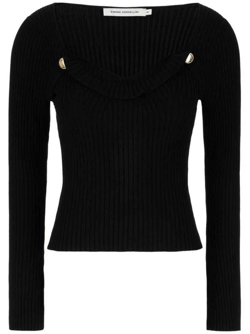 SIMONA CORSELLINI wide-neck top - Black von SIMONA CORSELLINI