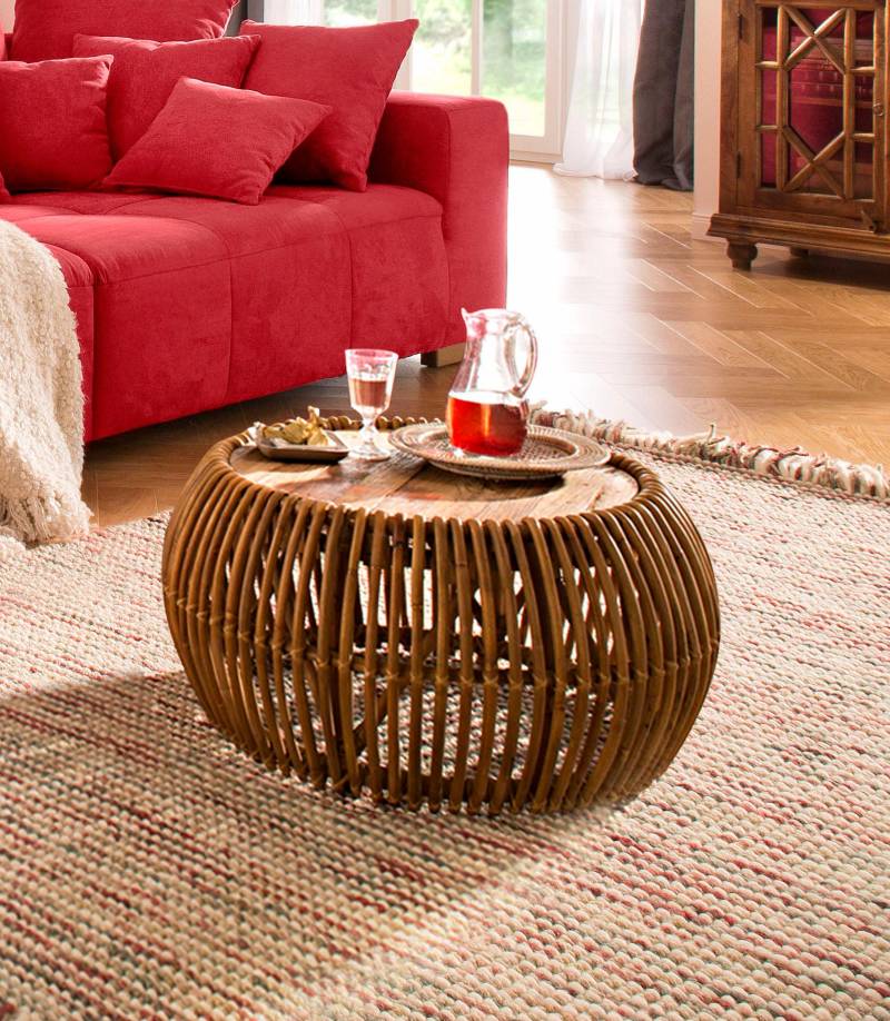 SIT Couchtisch »Rattan Vintage«, Masse (B/T/H): 80/80/40 cm, Shabby Chic, Vintage von SIT