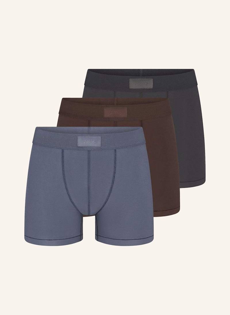 Skims 3er-Pack Boxershorts Skims Cotton blau von SKIMS