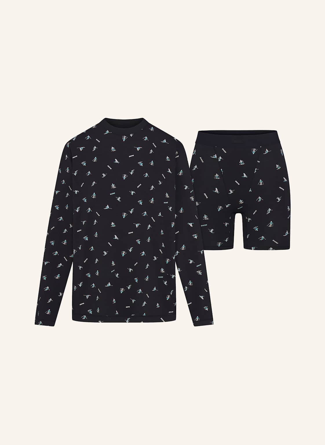 Skims Shorty-Schlafanzug Boyfriend schwarz Skims Shorty-Schlafanzug Boyfriend schwarz von SKIMS