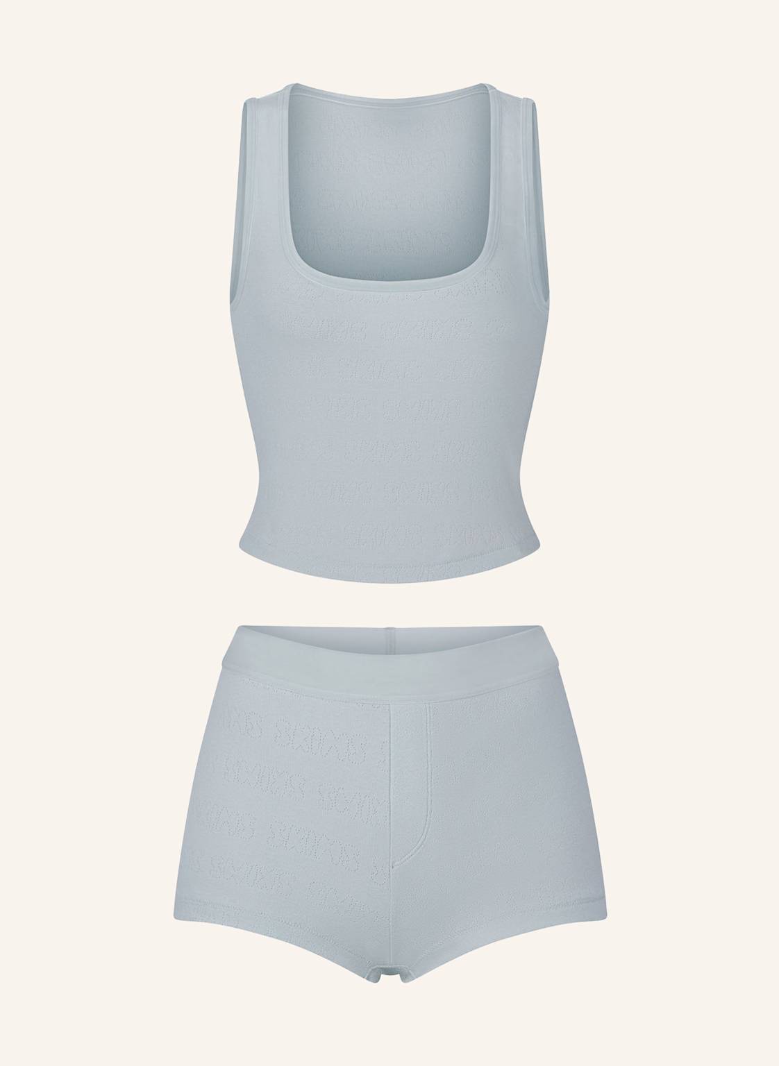 Skims Shorty-Schlafanzug Pointelle blau Skims Shorty-Schlafanzug Pointelle blau von SKIMS