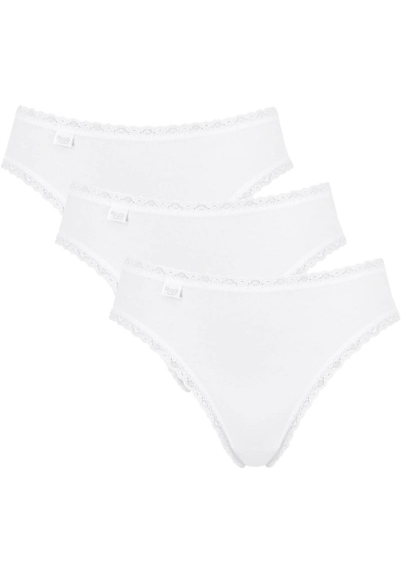 sloggi Taillenslip »24/7 Cotton Lace Tai C3P«, (3er Pack), feines Spitzenbündchen, flache Nähte von sloggi