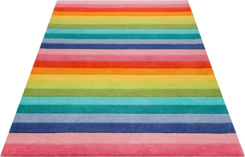 SMART KIDS Kinderteppich »Rainbow Stripes«, rechteckig, 9 mm Höhe, Regenbogen Farben, Konturenschnitt von SMART KIDS