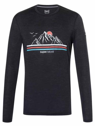 SN Super Natural M MOUNTAIN SILHOUETTE LS - JetBlackMel/Vario (Grösse: XXL) von SN Super Natural