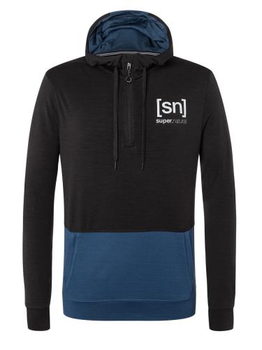 SN Super Natural M MOVEMENT HALF ZIP - Caviar/Dark Denim (Grösse: L) von SN Super Natural