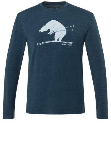 SN Super Natural M SKIING BEAR BRUSH LS - bluberry/vapor gr (Grösse: XXL) von SN Super Natural