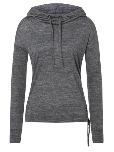 SN Super Natural W FUNNEL HOODIE - Caviar Melange (Grösse: L) von SN Super Natural