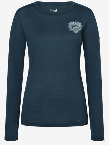 SN Super Natural W LITTLE HEARTWOOD LS - bluberry/fea grey (Grösse: XL) von SN Super Natural