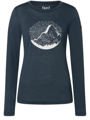 SN Super Natural W MOUNTAIN MANDALA TREE LS - bluebe/f.grey/cop (Grösse: L) von SN Super Natural