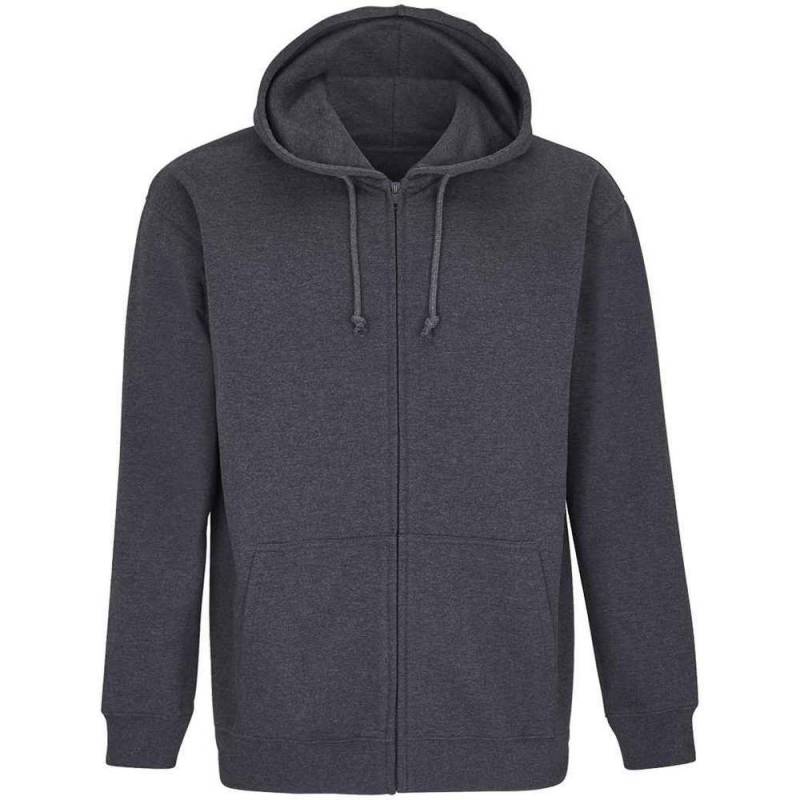 Carter Hoodie Mit Durchgehendem Reißverschluss Herren Charcoal Black 3XL von SOLS