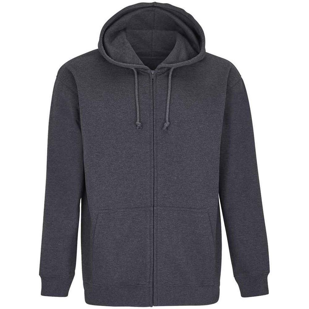 Carter Hoodie Mit Durchgehendem Reißverschluss Herren Charcoal Black XS von SOLS