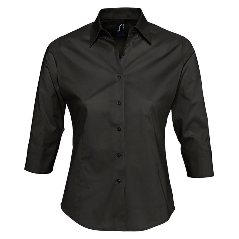 Effect Bluse Arbeitsbluse, 34ärmel Damen Schwarz XS von SOLS