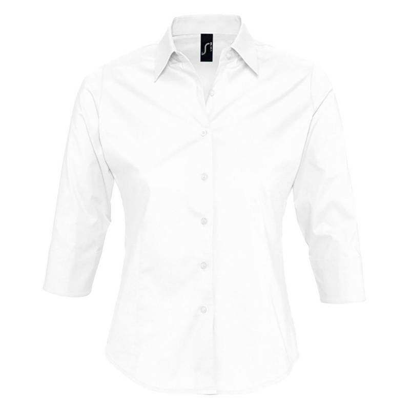 Effect Bluse Arbeitsbluse, 34ärmel Damen Weiss L von SOLS