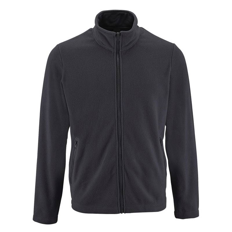 Fleecejacke Norman Herren Charcoal Black 3XL von SOLS