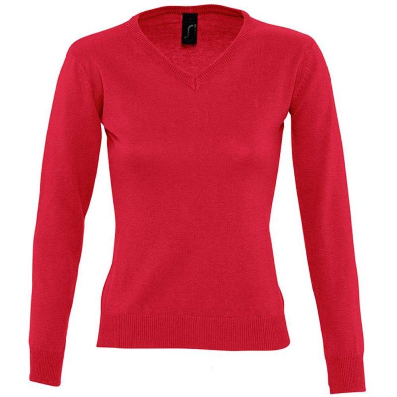 Galaxy Pullover Mit Vausschnitt Damen Rot Bunt L von SOLS