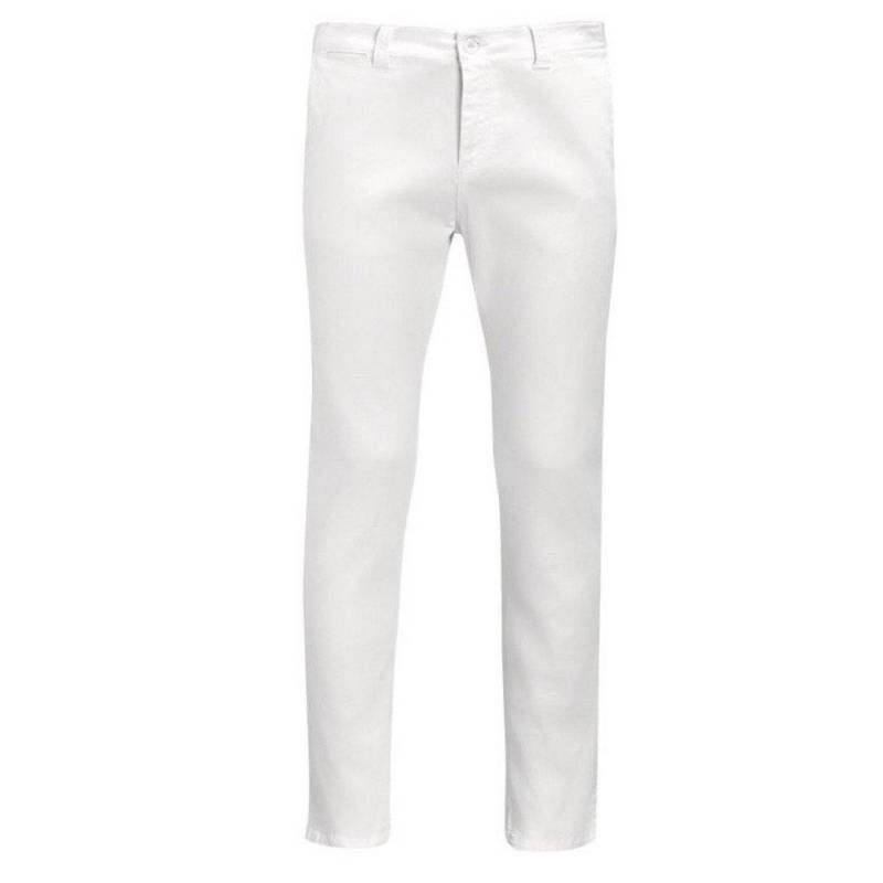 Jules Chinohose Herren Weiss W32 von SOLS