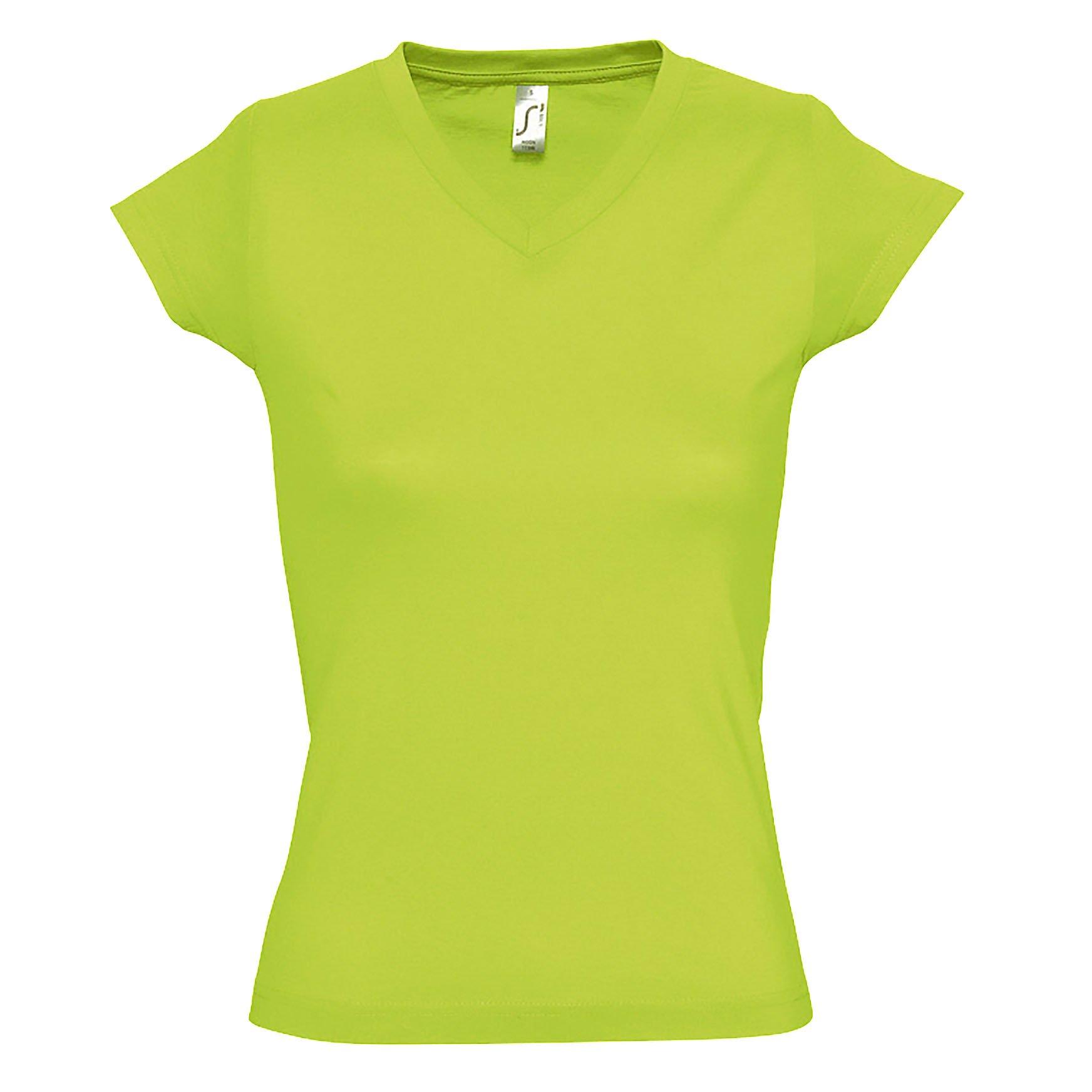 Moon Tshirt, Kurzarm, Vausschnitt Damen Grün S von SOLS