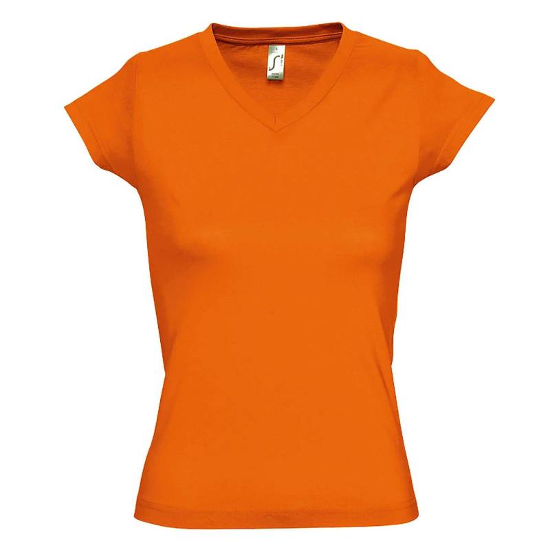 Moon Tshirt, Kurzarm, Vausschnitt Damen Orange M von SOLS